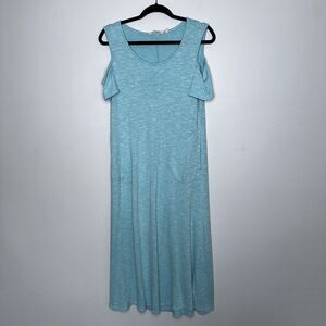 Soft Surroundings Women’s Electra Jersey Knit Cold Shoulder Dress Real Size PM